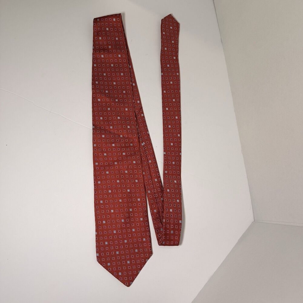 Vintage JoS. A. Bank Red 100% Silk Neck Tie Made in Italy Red